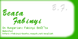 beata fabinyi business card